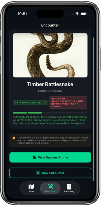 Snake Identifier App Interface
